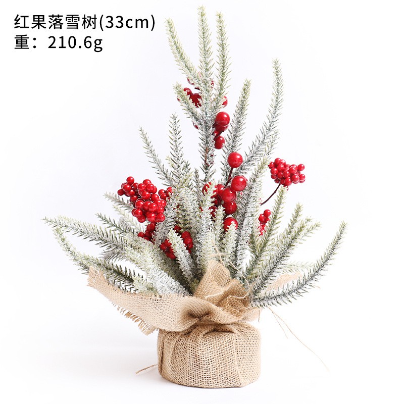 Christmas Decoration Snowfall PE Mini Christmas Tree Potted Plant Hotel Mall Christmas Ornament Festive Display Item