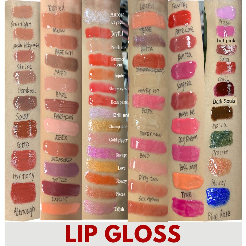 Long Lasting Private Label Lip Gloss Balm High Pigment Plumping Vegan Liquid Makeup Soft Tubes Herbal Ingredients
