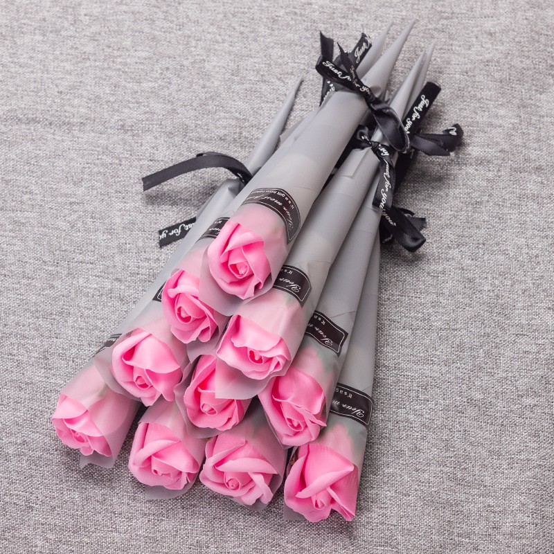 Soap Rose Artificial Flowers Flowers Valentine Single Branch Soap Flower Valentines Mothers Festival Day Wedding Decoration