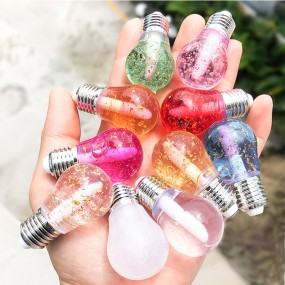 Custom Makeup Fruit Flavor Mini Light Bulb 8ML Lip Glaze Honey Gold Foil Colors Changing 10 Colors Lip Gloss
