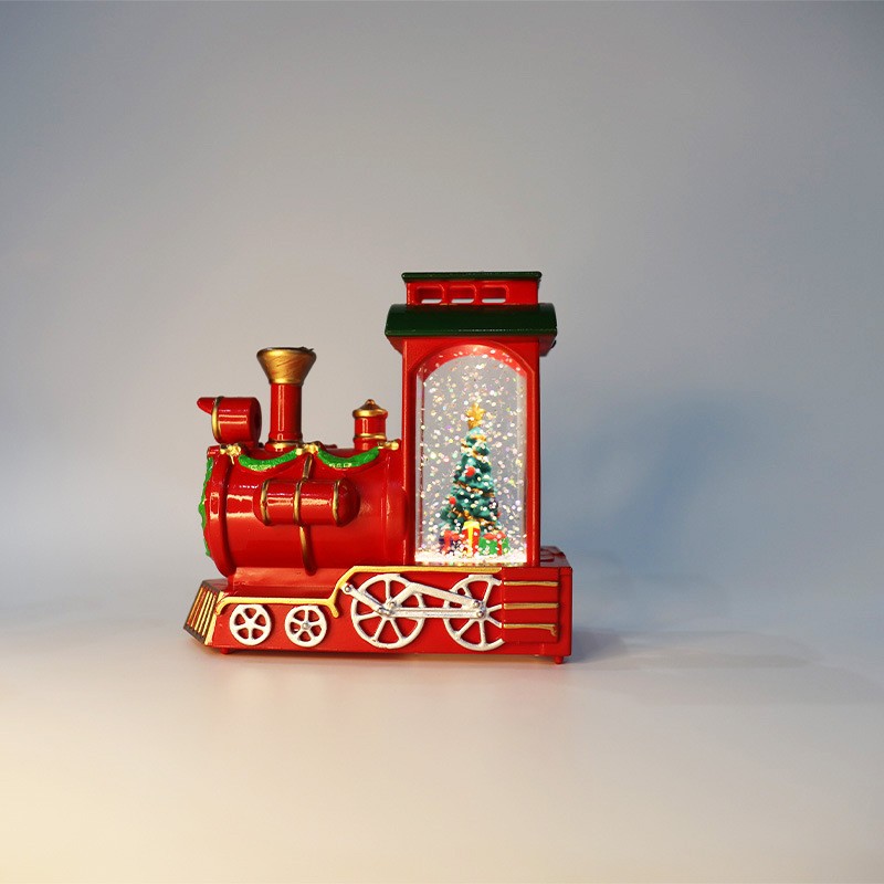 Winter Village Desktop Decoration Snow House Resin Ornaments LED Lighting Miniature Christmas Home Office Displays