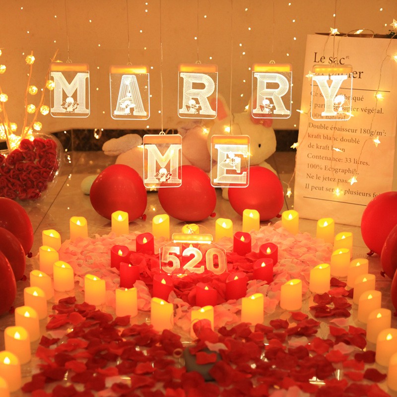 Wedding Small LED Electric Candles Light String LED Electronic Candle Lights Romantic Fabric Colored Lights Small Gift Lights