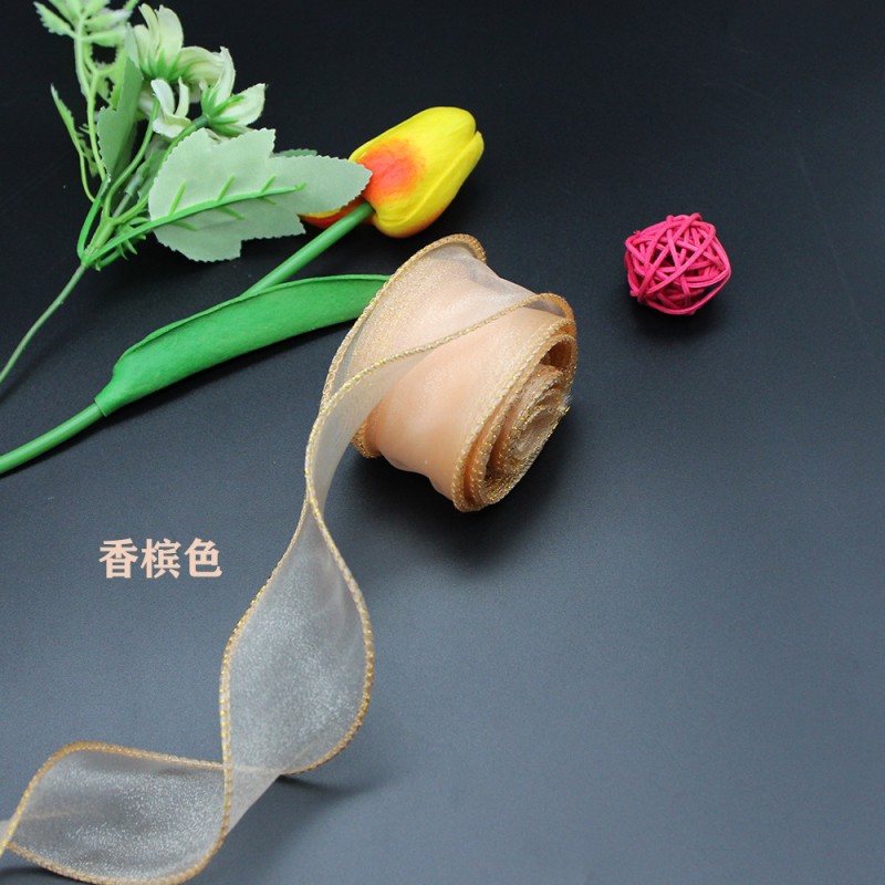 Mix Color Width 10 Yards Organza Ribbon Flower Bow Tie Decorative Ribbon Wavy Polyester Satin Ribbon Party Decoration