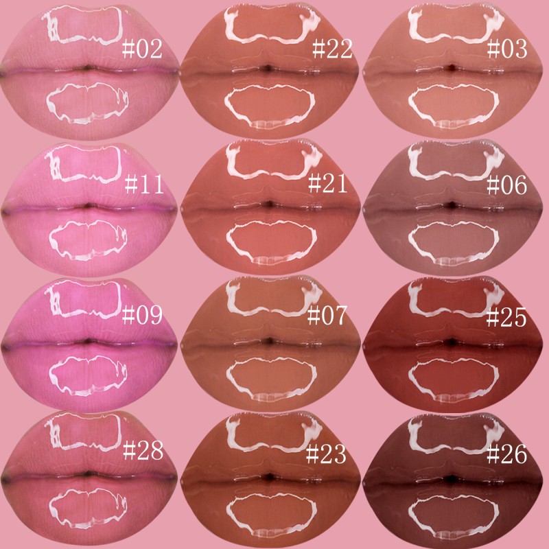 High Quality Vegan Lip Gloss Custom Logo Wholesale Vendor Pink Clear Nude Jelly Lip Balm  Certificate Private Label Makeup