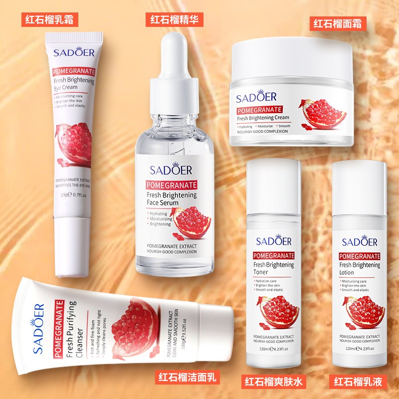 Hydrating Moisturizing Cream Skin Care Cleansing Moisturizing Essence  Anti Aging Skincare Red Pomegranate Skincare Set
