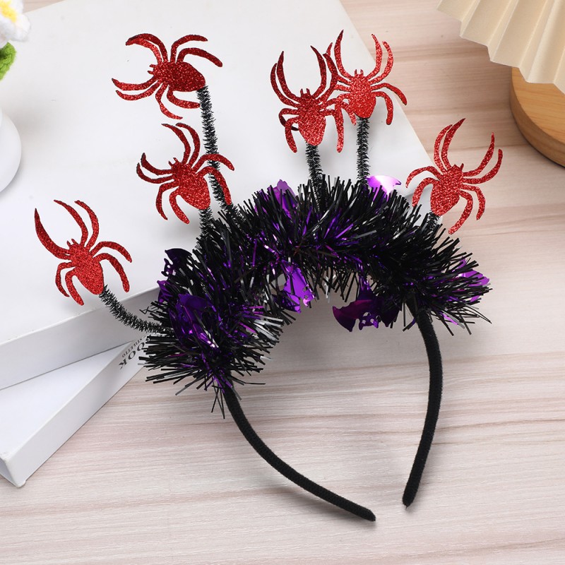 High Quality Halloween Headband Pumpkin Spider Design Children Spooky Party Costume Elastic Headband Holiday Celebrations