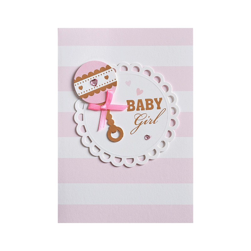 Cute Mini Baby Boy Girl Interactive Baby Blessing Card Invitation Baby Born Greeting Card  Ceremony Invitation
