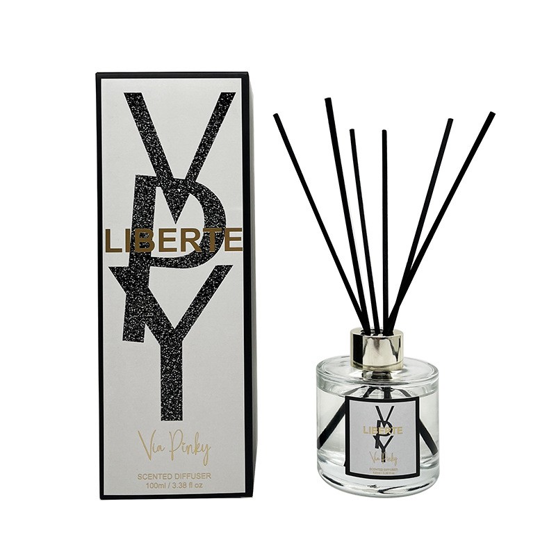 Custom Design  Diffuser Bottles Soft Reed Diffuser 5 Reed Sticks 100ML Glass Aromatherapy Fireless Diffuser