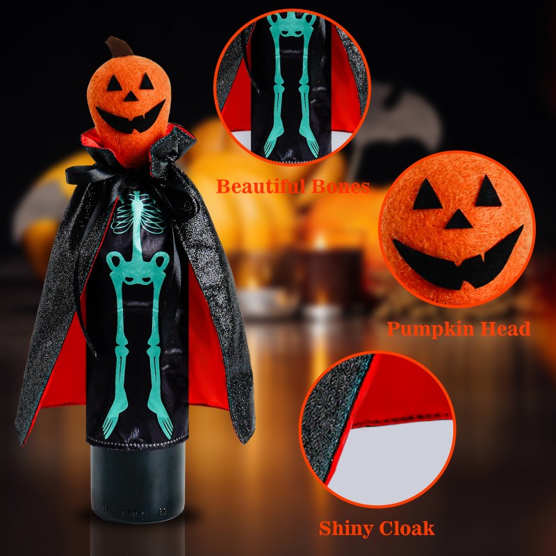 Halloween Wine Bag Pumpkin Design Ornament Holiday Banquet Table Decoration for Party Christmas Holiday Supplies
