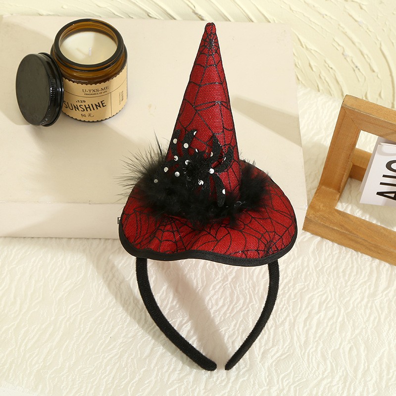 Children Halloween Witch Headband Bowknot Spider Decor Headband Costume Parties Cute Hair Accessories Festive Cosplay Props