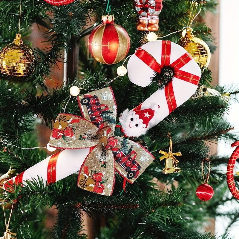 Christmas Wired Edge Burlap Plaid Design DIY Gift Wrapping Decorative Wire Edged Wreath Holiday Bows Party Decoration