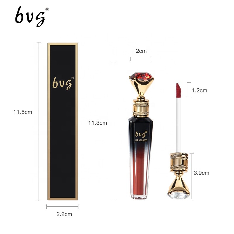 6 Colors 2.5g Waterproof Long Lasting Nude Matte Liquid Lipstick Non Stick Cup Sexy Red Lip Tint With Luxury Diamond Wand