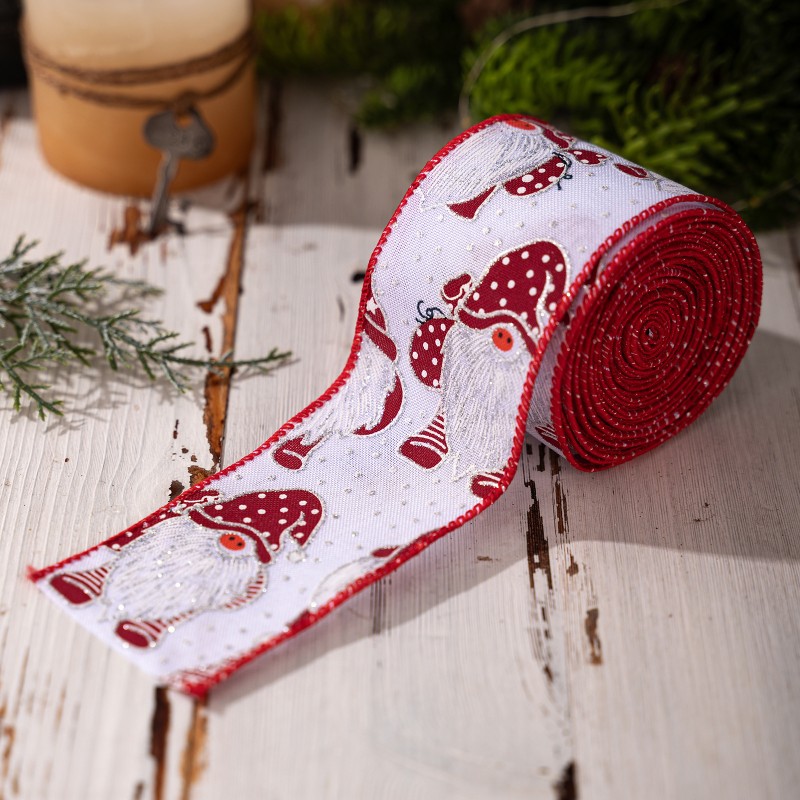 Christmas Decoration Wired Burlap Line Edge Gift Wrapping Bow Decorative Wire Edged Wreath Crafting Holiday Party Decoration