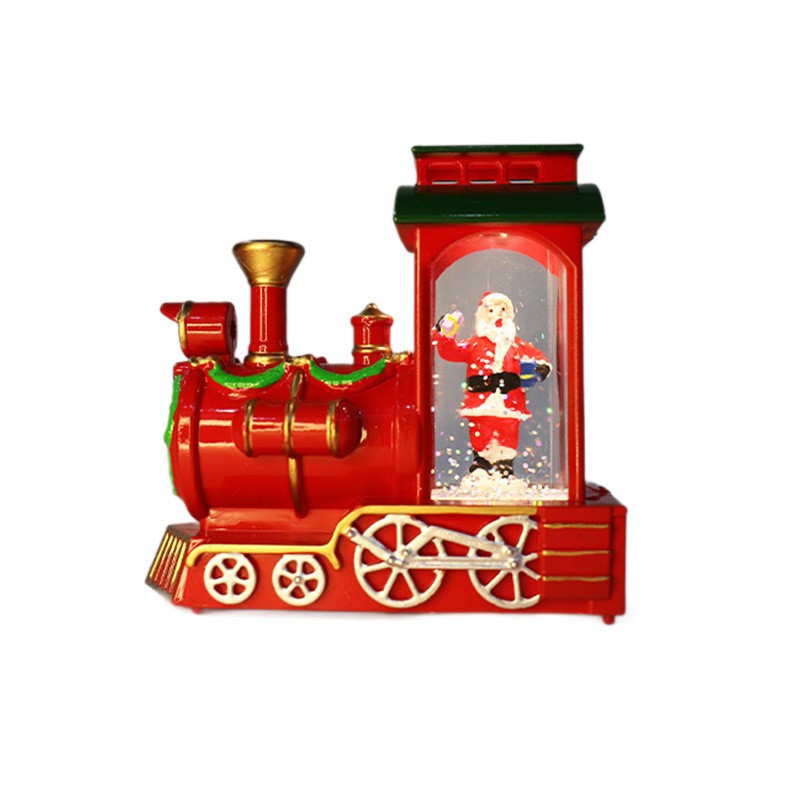 Winter Village Desktop Decoration Snow House Resin Ornaments LED Lighting Miniature Christmas Home Office Displays