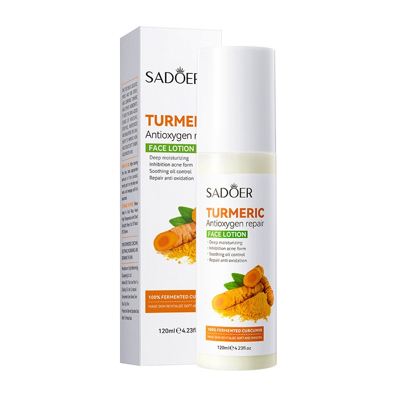 SADOER Natural Tumeric Skin Care Set Hydration Balance Facial  Anti-Oxidant Repair Toner Carnosine-Infused Whitening Face