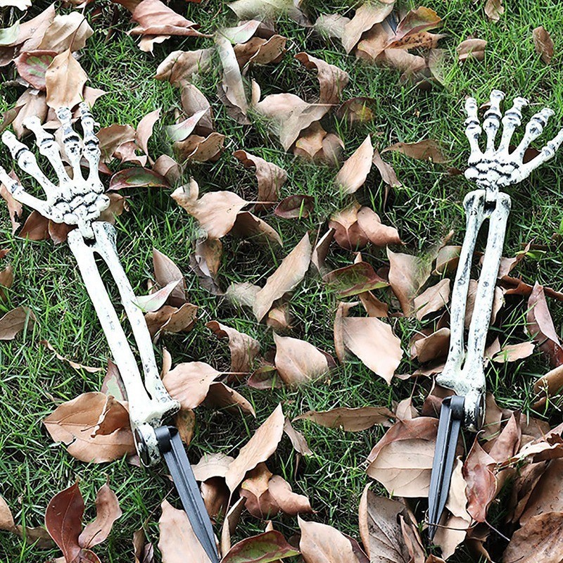 Realistic Halloween Hand Yard Stake Simulated Plastic Bone Props Scary Garden Party Ground Halloween Party Decorations