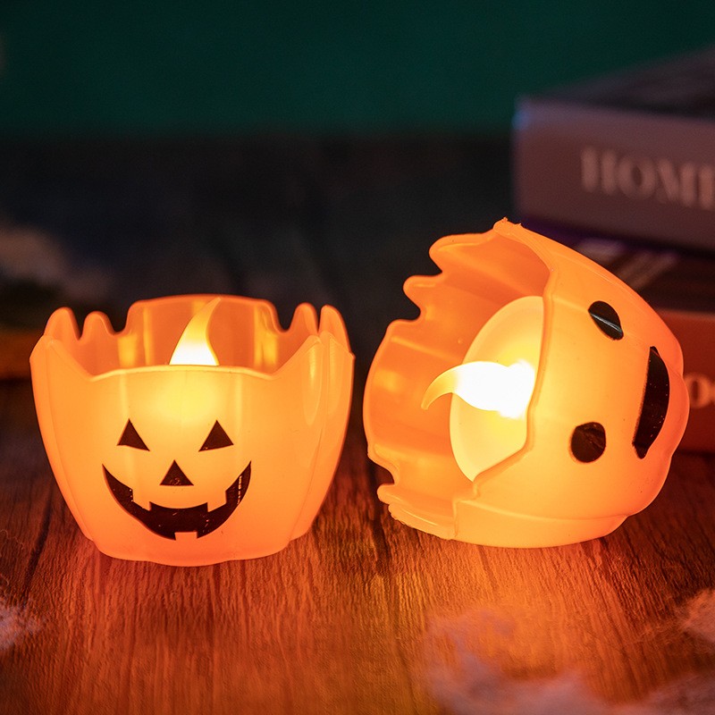 Halloween Party Decoration Prop LED Ghost Pumpkin Flameless Festival Candle Light Home Atmosphere Small Gifts