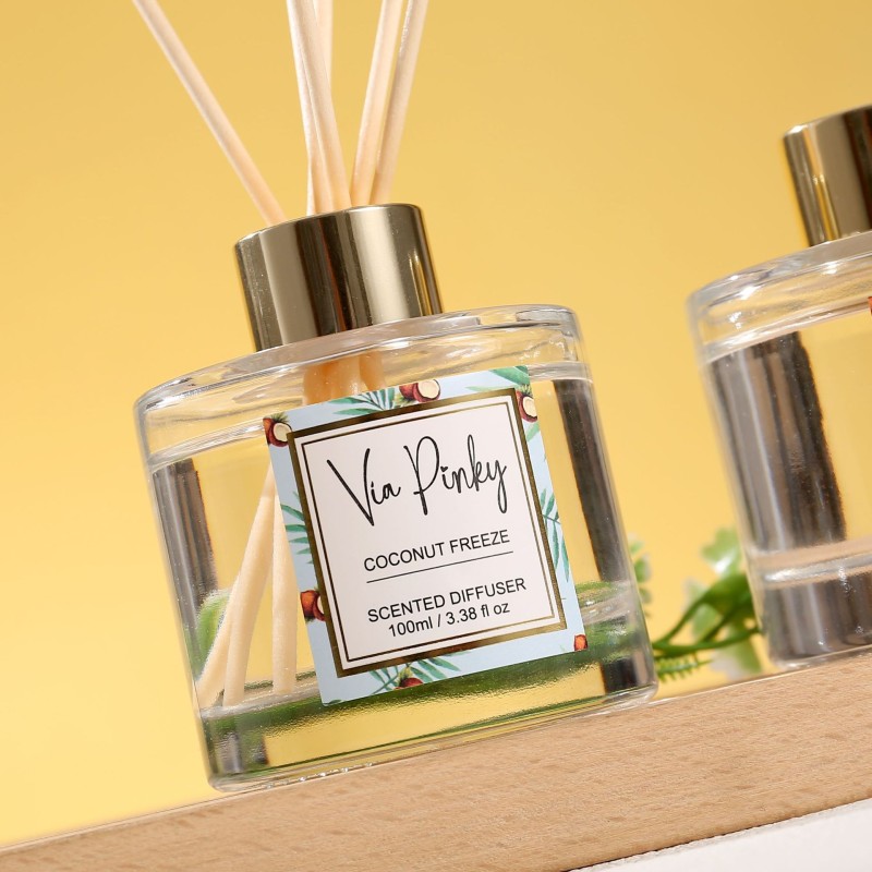 Wholesale High Quality 100ml Customized logo Perfume Essential Oil Reed Flameless Aromatherapy Home Floral Fragrance