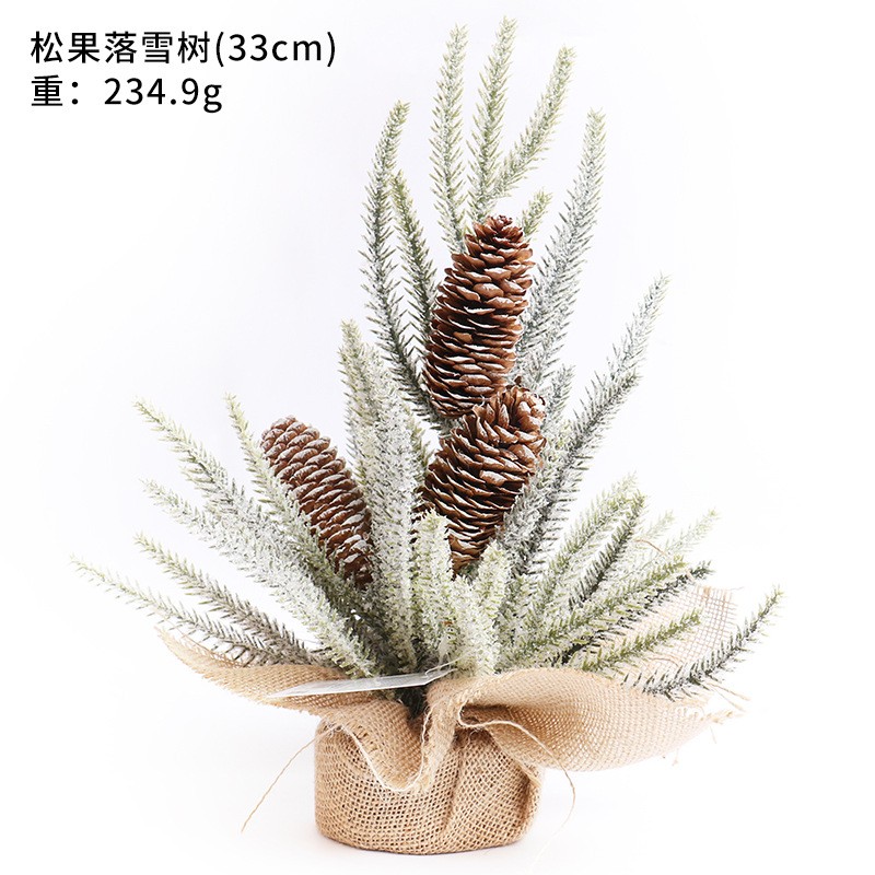 Christmas Decoration Snowfall PE Mini Christmas Tree Potted Plant Hotel Mall Christmas Ornament Festive Display Item