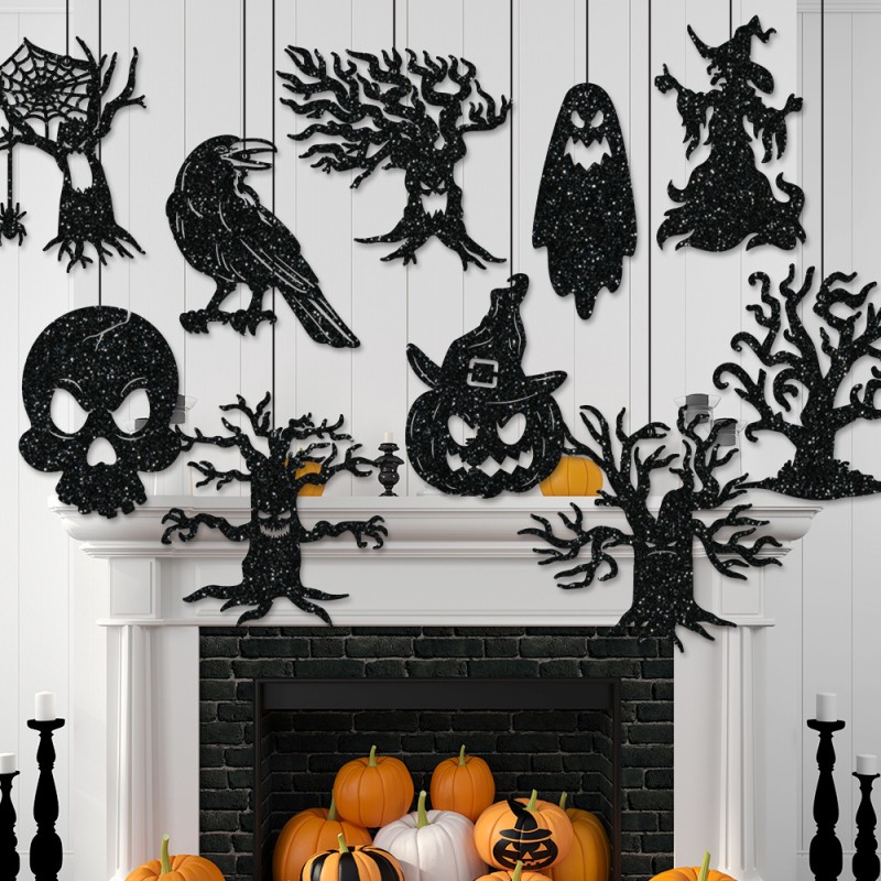 Halloween Garland Ghost Festival Party Bar Horror Decoration Pumpkin Ghost Pumpkin  Hanging Garland Scary Ghost Festival Decor