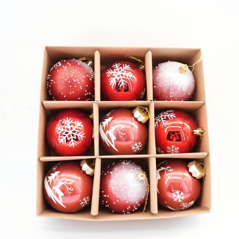 Bestselling Christmas Decoration 8cm Electroplated Balls Plastic Ornaments Shaped Painted Spheres Christmas Tree Decor
