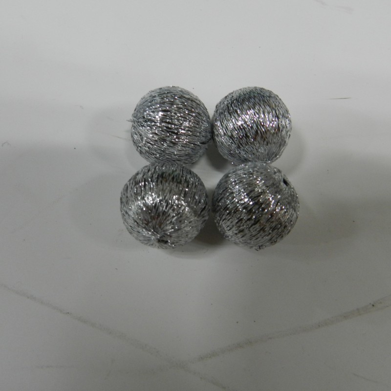 Christmas Tree Decoration Foam Base Holiday Gift Decor Silk Ball Ornament Supplies Hanging Accessory Gold Thread Sphere