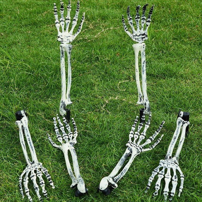 Simulated Bone Hand Halloween Yard Stake Spooky Prop Garden Party Outdoor Scary Decor Scary  Garden Parties Decorations