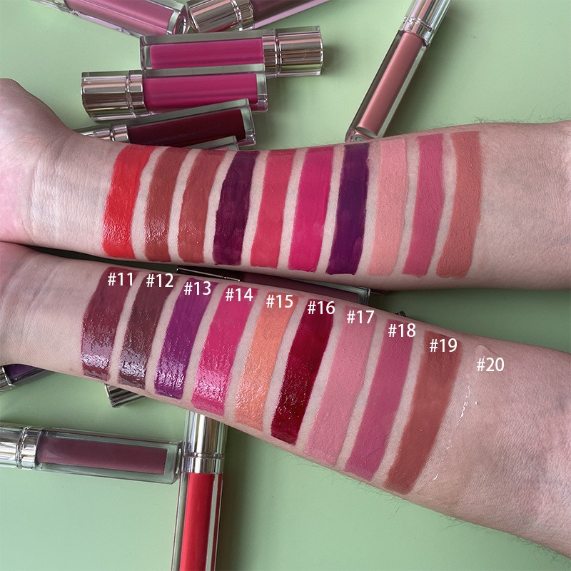 Private Label Liquid Lip Gloss  High Quality New Gold Glitter Cap Vegan Waterproof  Lipstick Waterproof Long Lasting Lip Glaze