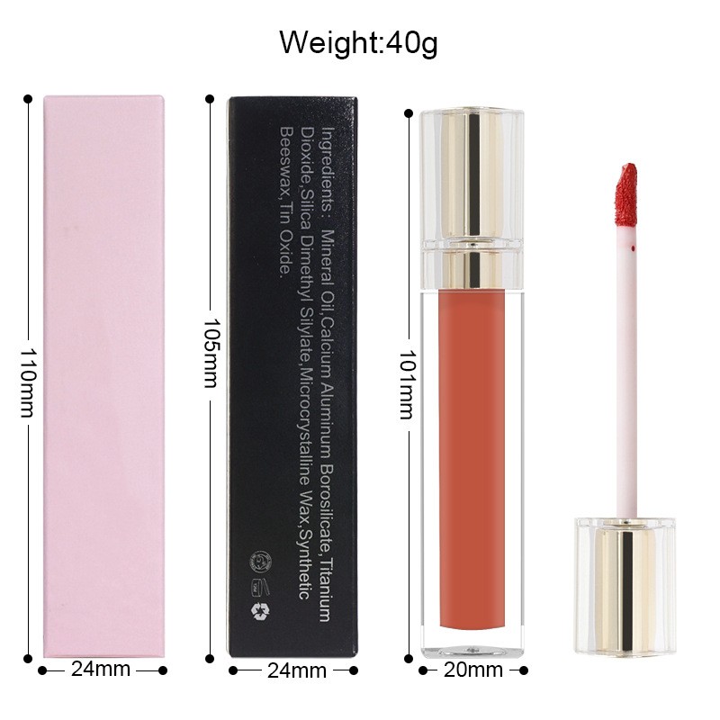 Private Label Liquid Lip Gloss  High Quality New Gold Glitter Cap Vegan Waterproof  Lipstick Waterproof Long Lasting Lip Glaze