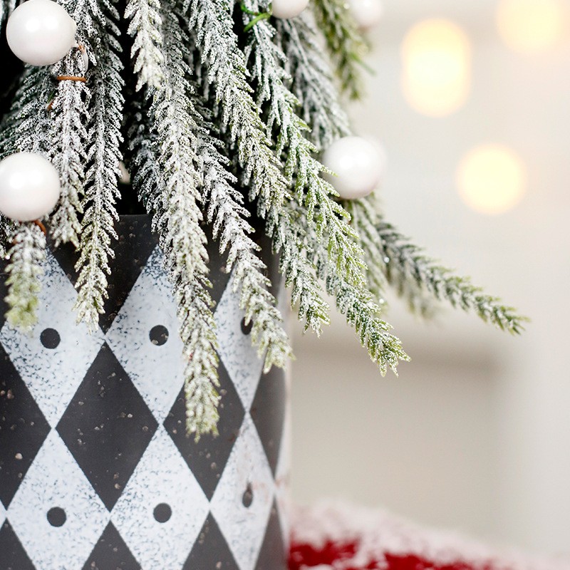 LIXIN XMST-015 Cross-Border 30cm Soft-Branched Mini Christmas Tree Snow-Covered Tabletop Home Parties Christmas Decorations