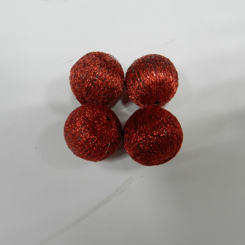 Christmas Tree Decoration Foam Base Holiday Gift Decor Silk Ball Ornament Supplies Hanging Accessory Gold Thread Sphere