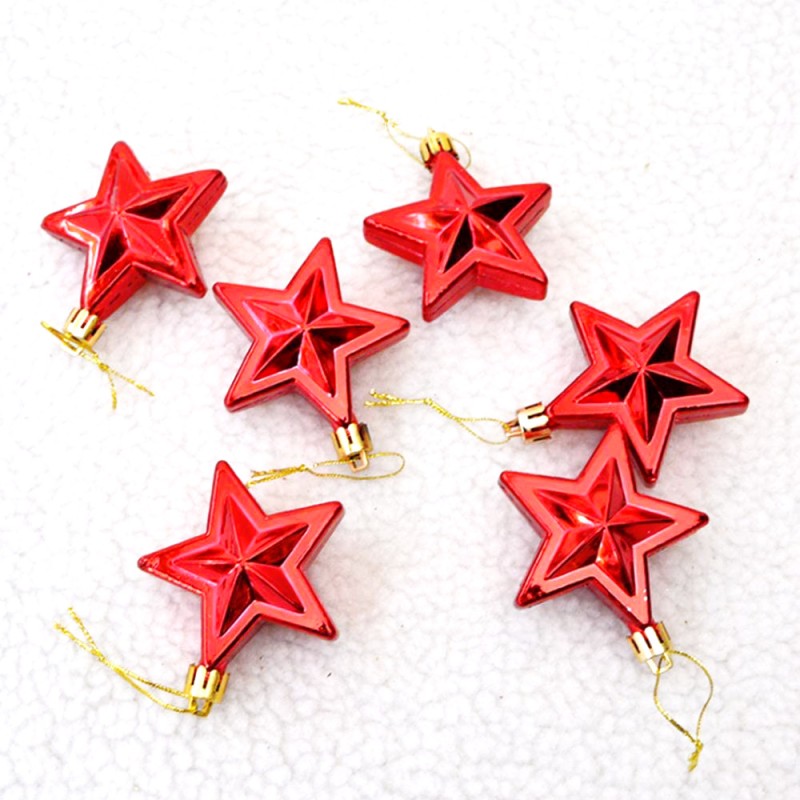 Christmas Tree Wedding Party Star Shaped American Flag Independence Day Plastic Ornaments Holiday Celebration Decor