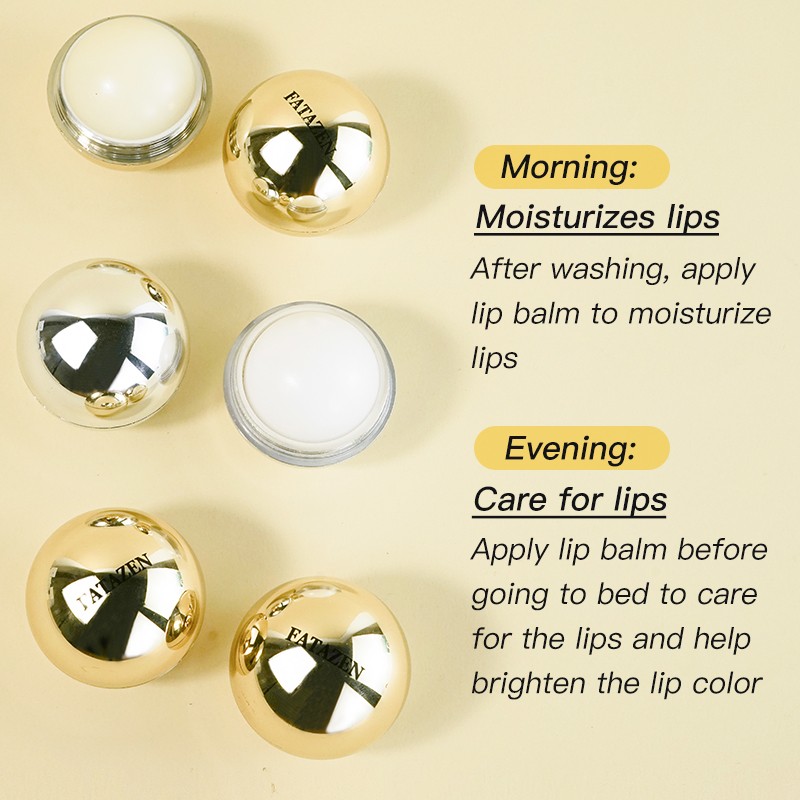 Organic Vegan Lip Balm Ball Golden Silver Moisturizing Herbal Liquid Mango Rose Blueberry Coconut Scents Makeup OEM Available