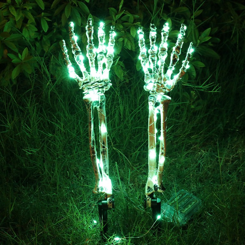 Creative Light up Glitter Ghost Hands Halloween Decoration Prop Garden Horror Atmosphere Displays Halloween Yard Decoration
