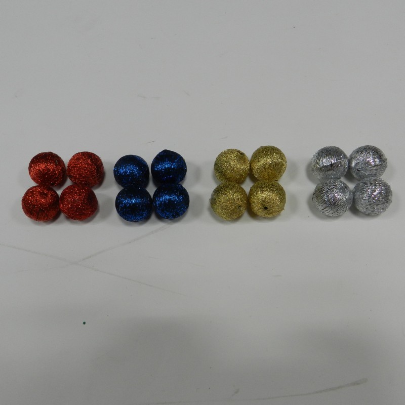 Holiday Tree Decor Foam Foundation Seasonal Gift Ornament Silk Pompon Decoration Hanging Component Gold Strand Sphere