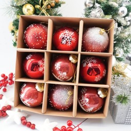 Bestselling Christmas Decoration 8cm Electroplated Balls Plastic Ornaments Shaped Painted Spheres Christmas Tree Decor