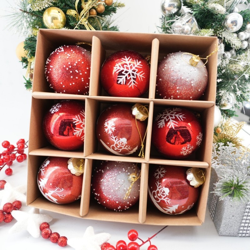 Bestselling Christmas Decoration 8cm Electroplated Balls Plastic Ornaments Shaped Painted Spheres Christmas Tree Decor