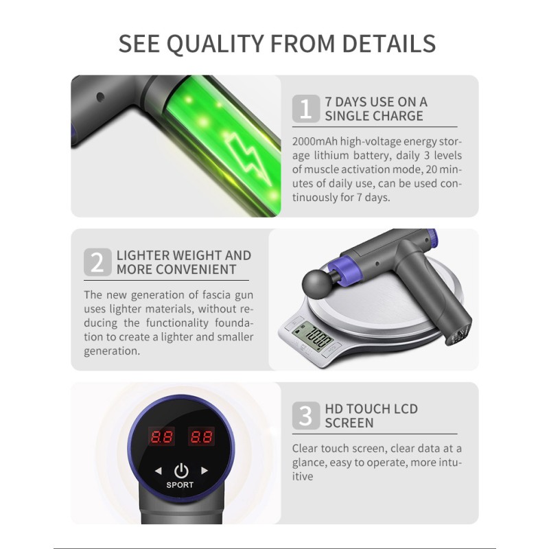 Electric Massage Gun Manufacturer - Professional Grade 8 Head