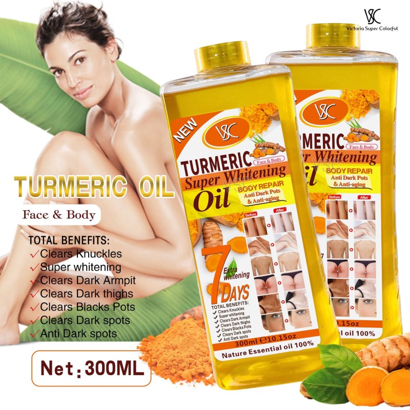 Hot Selling Turmeric Papaya Rose Almond Oil Super Skin Whitening Oil Facial and Body Repair Moisturizing Massage Essential Oil
