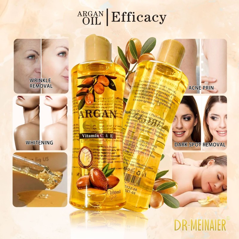 Wholesale 200ml Moroccan Argan Oil Softening Hair Care Vegetable Oil Moisturizing Skin Care Massage Oil