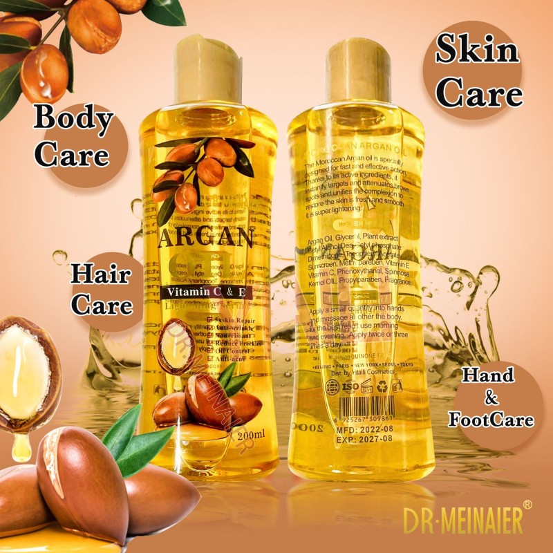 Wholesale 200ml Moroccan Argan Oil Softening Hair Care Vegetable Oil Moisturizing Skin Care Massage Oil