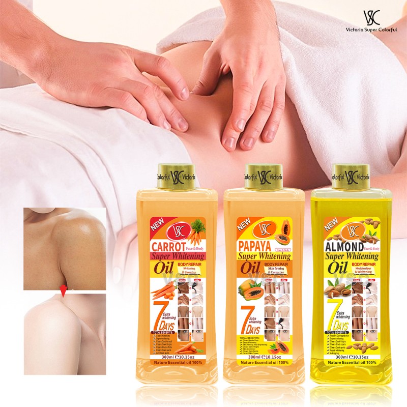 Hot Selling Turmeric Papaya Rose Almond Oil Super Skin Whitening Oil Facial and Body Repair Moisturizing Massage Essential Oil