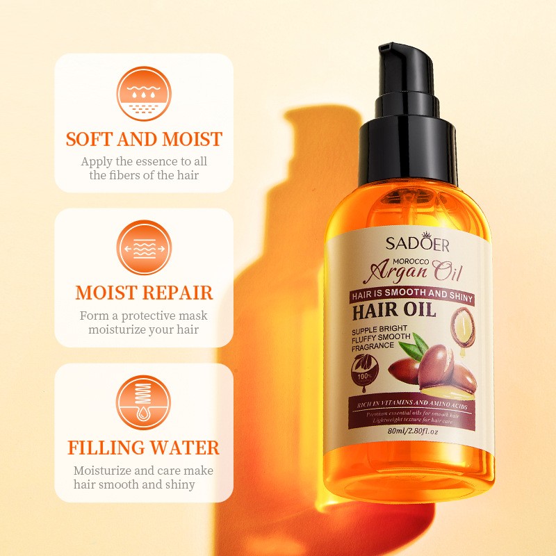 Hot-selling Sadr Argan Hair Oil, Fluffy and Smooth with a Moisturizing Flavor Is Available in Stock for Hair Damage Repair Serum