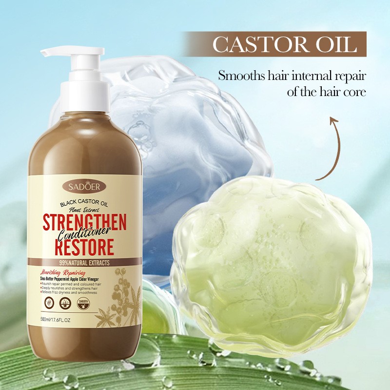 Hot-selling Black Castor Oil Enhanced Conditioner, Moisturizing and Repairing Dry and Damaged Hair, Improving Scalp Care