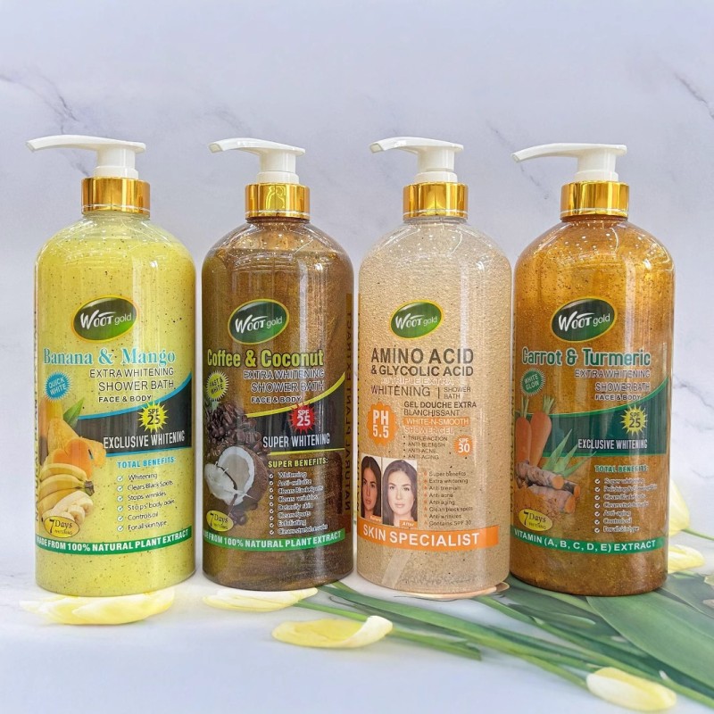 High Quality Carrot Turmeric Shower Gel, Natural Moisturizing Body Care, Brightening and Nourishing Shower Gel