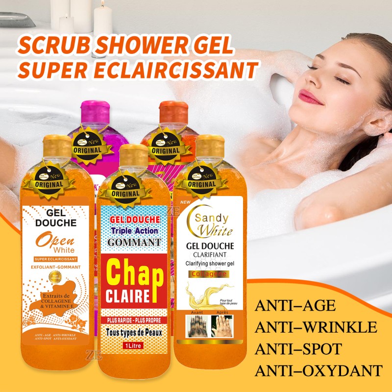 Best Selling Beauty Skincare Collagen Exfoliating Shower Gel KINTO Rose Open White CHAP CLAIRE Lasting Fragrance Body Wash