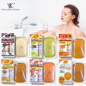 Hot Sale 250g Almond Carrot Papaya Soap 7 Days Super Whitening Black Spot Correction Skin Soap