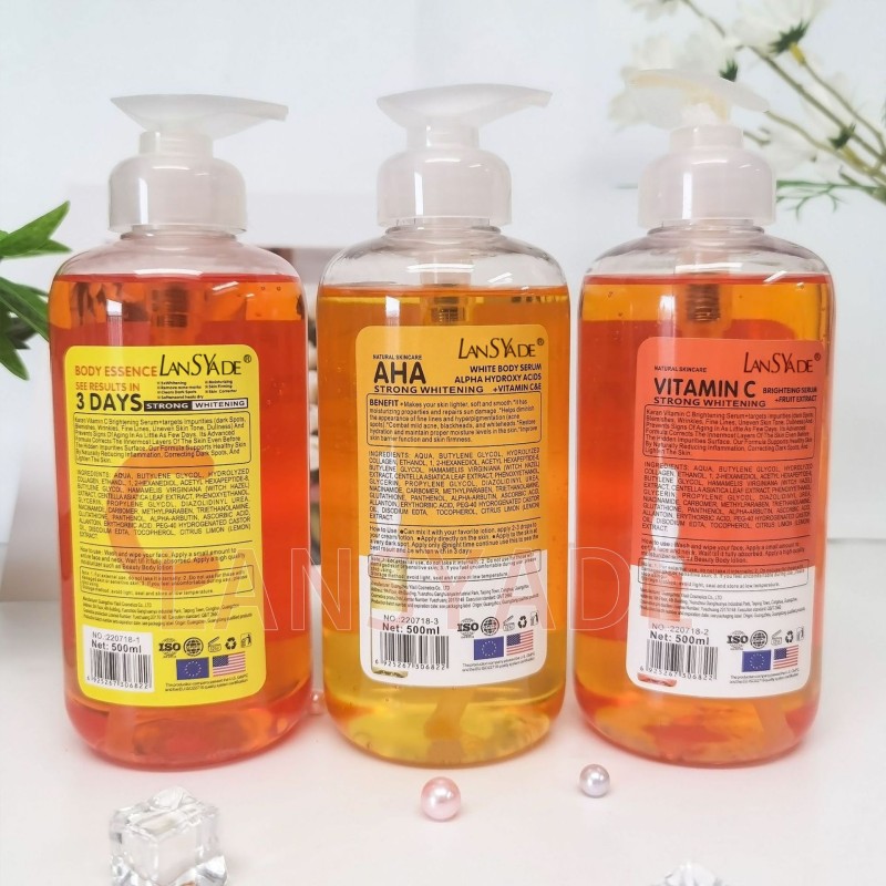 Popular VC Papa AHA Facial Body Essence VC Fruit Acid Brighten Hydrating Wrinkle Blackening Essence 500ml