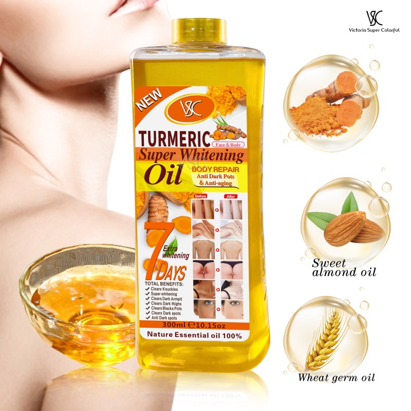 Hot Selling Turmeric Papaya Rose Almond Oil Super Skin Whitening Oil Facial and Body Repair Moisturizing Massage Essential Oil