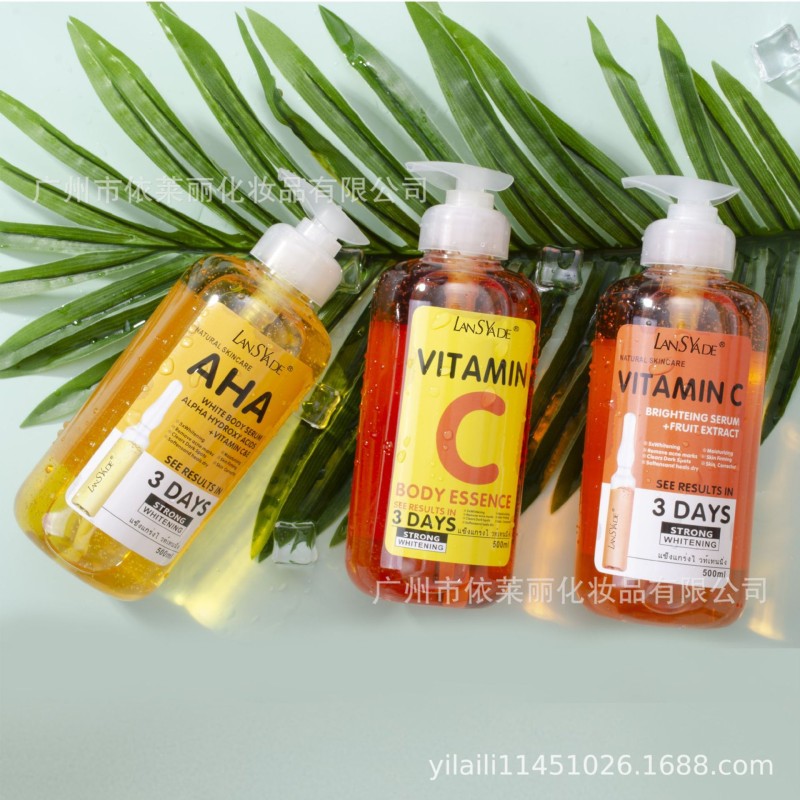 Popular VC Papa AHA Facial Body Essence VC Fruit Acid Brighten Hydrating Wrinkle Blackening Essence 500ml